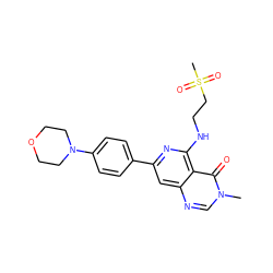 Cn1cnc2cc(-c3ccc(N4CCOCC4)cc3)nc(NCCS(C)(=O)=O)c2c1=O ZINC000115624331