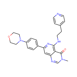 Cn1cnc2cc(-c3ccc(N4CCOCC4)cc3)nc(NCCc3ccncc3)c2c1=O ZINC000115625939