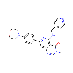 Cn1cnc2cc(-c3ccc(N4CCOCC4)cc3)nc(NCc3ccncc3)c2c1=O ZINC000115124762