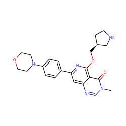 Cn1cnc2cc(-c3ccc(N4CCOCC4)cc3)nc(OC[C@H]3CCNC3)c2c1=O ZINC000115625648