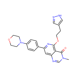 Cn1cnc2cc(-c3ccc(N4CCOCC4)cc3)nc(OCCc3cn[nH]c3)c2c1=O ZINC000115626381