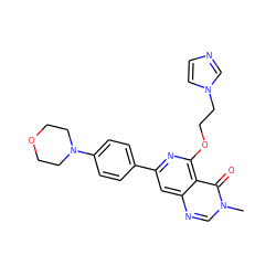 Cn1cnc2cc(-c3ccc(N4CCOCC4)cc3)nc(OCCn3ccnc3)c2c1=O ZINC000115622786