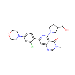 Cn1cnc2cc(-c3ccc(N4CCOCC4)cc3Cl)nc(N3CC[C@H](CO)C3)c2c1=O ZINC000115622066