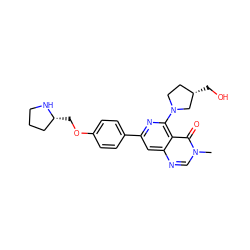 Cn1cnc2cc(-c3ccc(OC[C@@H]4CCCN4)cc3)nc(N3CC[C@H](CO)C3)c2c1=O ZINC000115625350