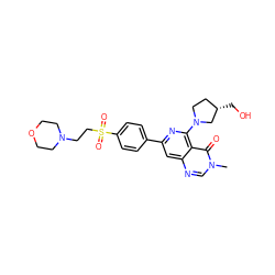 Cn1cnc2cc(-c3ccc(S(=O)(=O)CCN4CCOCC4)cc3)nc(N3CC[C@H](CO)C3)c2c1=O ZINC000115625980