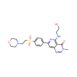 Cn1cnc2cc(-c3ccc(S(=O)(=O)CCN4CCOCC4)cc3)nc(NCCO)c2c1=O ZINC000115624411