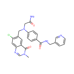 Cn1cnc2cc(Cl)c(CN(CC(N)=O)c3ccc(C(=O)NCc4cccnc4)cc3)cc2c1=O ZINC000072108433