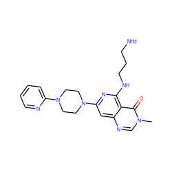 Cn1cnc2cc(N3CCN(c4ccccn4)CC3)nc(NCCCN)c2c1=O ZINC000115626542