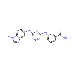 Cn1cnc2cc(Nc3ccnc(Nc4cccc(C(N)=O)c4)n3)ccc21 ZINC000028950567