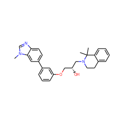 Cn1cnc2ccc(-c3cccc(OC[C@@H](O)CN4CCc5ccccc5C4(C)C)c3)cc21 ZINC000220904628