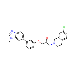 Cn1cnc2ccc(-c3cccc(OC[C@H](O)CN4CCc5ccc(Cl)cc5C4)c3)cc21 ZINC000219755647