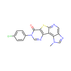 Cn1cnc2cnc3sc4c(=O)n(-c5ccc(Cl)cc5)cnc4c3c21 ZINC000028827141