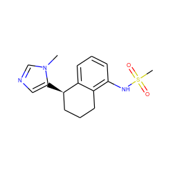 Cn1cncc1[C@@H]1CCCc2c(NS(C)(=O)=O)cccc21 ZINC000013580260