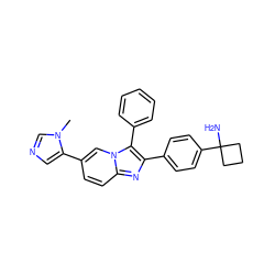 Cn1cncc1-c1ccc2nc(-c3ccc(C4(N)CCC4)cc3)c(-c3ccccc3)n2c1 ZINC000113654649