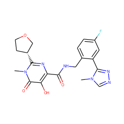 Cn1cnnc1-c1cc(F)ccc1CNC(=O)c1nc([C@@H]2CCOC2)n(C)c(=O)c1O ZINC000148050172