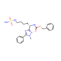 Cn1nc([C@H](CCCCNS(N)(=O)=O)NC(=O)OCc2ccccc2)nc1-c1ccccc1 ZINC000040952905