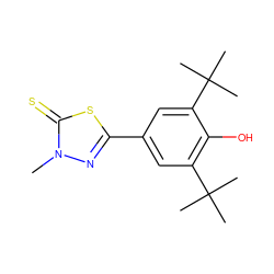 Cn1nc(-c2cc(C(C)(C)C)c(O)c(C(C)(C)C)c2)sc1=S ZINC000013826657