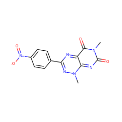 Cn1nc(-c2ccc([N+](=O)[O-])cc2)nc2c(=O)n(C)c(=O)nc1-2 ZINC000020442839