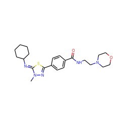 Cn1nc(-c2ccc(C(=O)NCCN3CCOCC3)cc2)s/c1=N\C1CCCCC1 ZINC000028386163