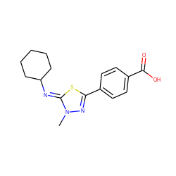 Cn1nc(-c2ccc(C(=O)O)cc2)s/c1=N\C1CCCCC1 ZINC000028376255