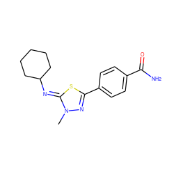 Cn1nc(-c2ccc(C(N)=O)cc2)s/c1=N\C1CCCCC1 ZINC000003972553