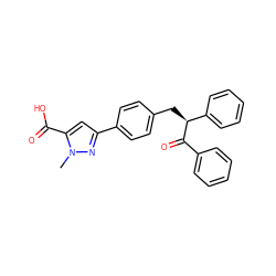 Cn1nc(-c2ccc(C[C@H](C(=O)c3ccccc3)c3ccccc3)cc2)cc1C(=O)O ZINC000084586916