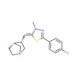 Cn1nc(-c2ccc(Cl)cc2)s/c1=N\[C@@H]1CN2CC[C@H]1C2 ZINC000253837932