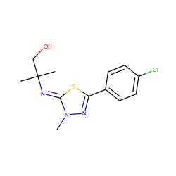 Cn1nc(-c2ccc(Cl)cc2)s/c1=N\C(C)(C)CO ZINC000028375322