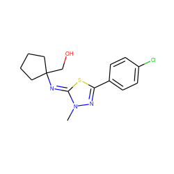 Cn1nc(-c2ccc(Cl)cc2)s/c1=N\C1(CO)CCCC1 ZINC000028373887