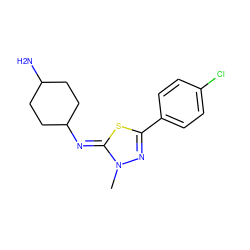 Cn1nc(-c2ccc(Cl)cc2)s/c1=N\C1CCC(N)CC1 ZINC000028379627