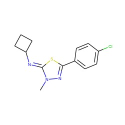 Cn1nc(-c2ccc(Cl)cc2)s/c1=N\C1CCC1 ZINC000028359270