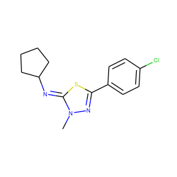 Cn1nc(-c2ccc(Cl)cc2)s/c1=N\C1CCCC1 ZINC000028359277