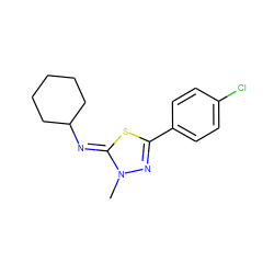 Cn1nc(-c2ccc(Cl)cc2)s/c1=N\C1CCCCC1 ZINC000028381314