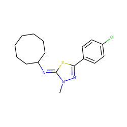 Cn1nc(-c2ccc(Cl)cc2)s/c1=N\C1CCCCCCC1 ZINC000028382714