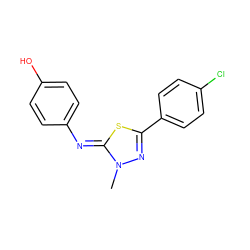 Cn1nc(-c2ccc(Cl)cc2)s/c1=N\c1ccc(O)cc1 ZINC000028380495