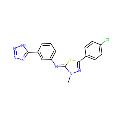 Cn1nc(-c2ccc(Cl)cc2)s/c1=N\c1cccc(-c2nnn[nH]2)c1 ZINC000028373121