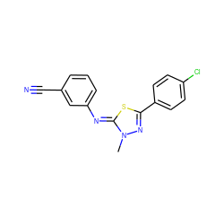 Cn1nc(-c2ccc(Cl)cc2)s/c1=N\c1cccc(C#N)c1 ZINC000028370790