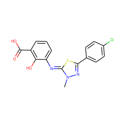 Cn1nc(-c2ccc(Cl)cc2)s/c1=N\c1cccc(C(=O)O)c1O ZINC000028360757