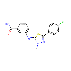 Cn1nc(-c2ccc(Cl)cc2)s/c1=N\c1cccc(C(N)=O)c1 ZINC000028370794