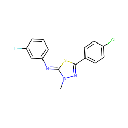 Cn1nc(-c2ccc(Cl)cc2)s/c1=N\c1cccc(F)c1 ZINC000028380487