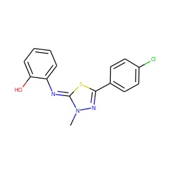 Cn1nc(-c2ccc(Cl)cc2)s/c1=N\c1ccccc1O ZINC000028374441