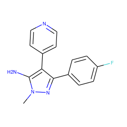 Cn1nc(-c2ccc(F)cc2)c(-c2ccncc2)c1N ZINC000060010358