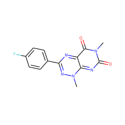 Cn1nc(-c2ccc(F)cc2)nc2c(=O)n(C)c(=O)nc1-2 ZINC000004512027