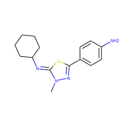 Cn1nc(-c2ccc(N)cc2)s/c1=N\C1CCCCC1 ZINC000028348488