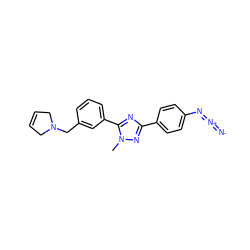 Cn1nc(-c2ccc(N=[N+]=[N-])cc2)nc1-c1cccc(CN2CC=CC2)c1 ZINC000013589618