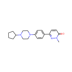 Cn1nc(-c2ccc(N3CCN(C4CCCC4)CC3)cc2)ccc1=O ZINC000072178600