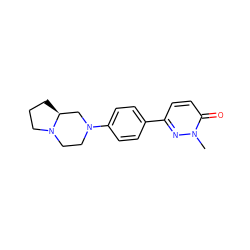 Cn1nc(-c2ccc(N3CCN4CCC[C@H]4C3)cc2)ccc1=O ZINC000072179608