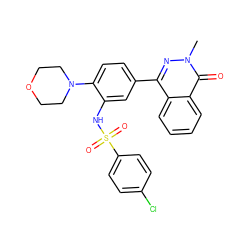 Cn1nc(-c2ccc(N3CCOCC3)c(NS(=O)(=O)c3ccc(Cl)cc3)c2)c2ccccc2c1=O ZINC000002212035