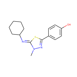 Cn1nc(-c2ccc(O)cc2)s/c1=N\C1CCCCC1 ZINC000028373437