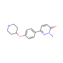 Cn1nc(-c2ccc(OC3CCNCC3)cc2)ccc1=O ZINC000082152224